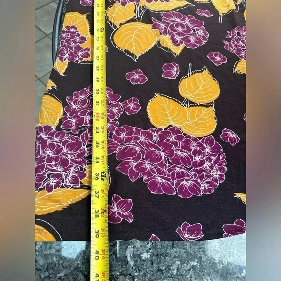 LuLaRoe | Julia Chocolate Brown Hydrangea Midi Dress Size L Large NWOT - Picture 7 of 10